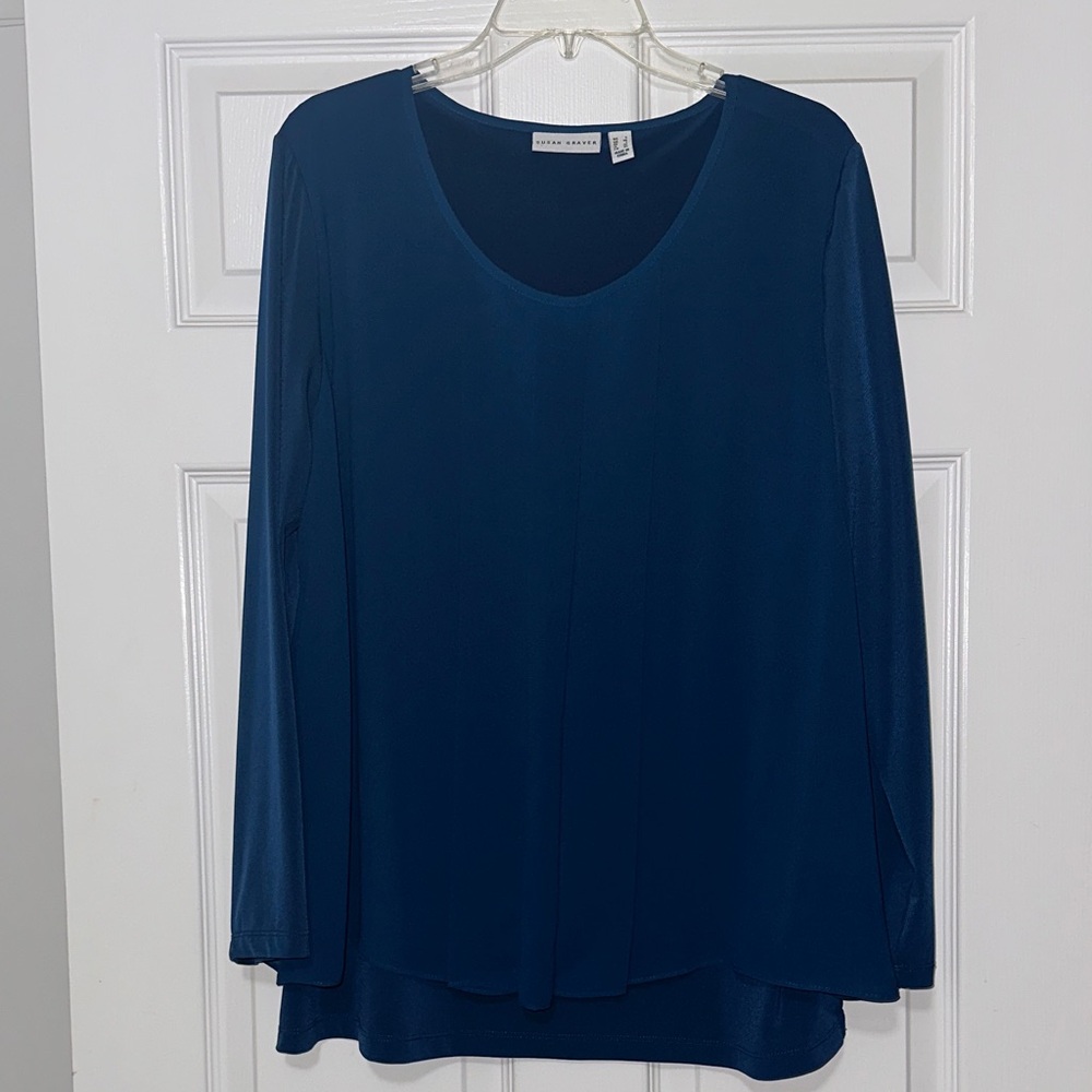 Susan Graver Teal Blouse